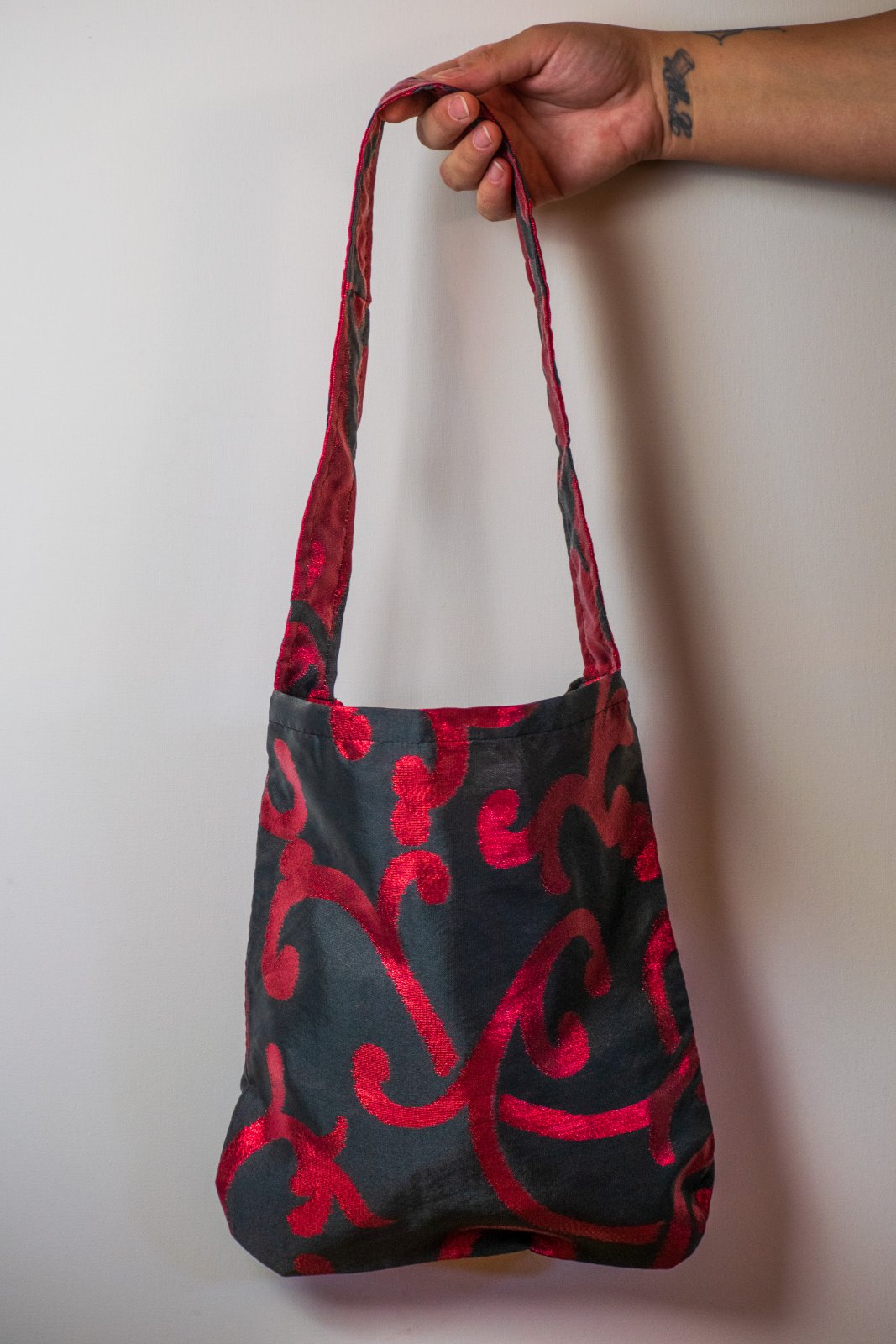 Χειροποίητο Tote Bag "Black Rose"