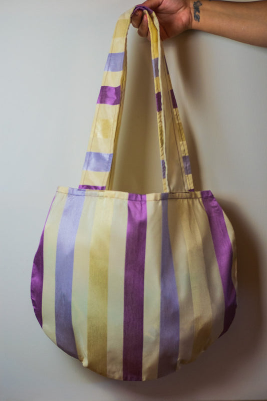 Χειροποίητο Tote Bag "Purple Stripes"